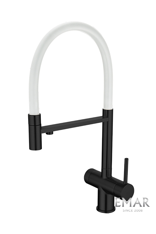 Кухонный смеситель ЕС-7024WHT Black